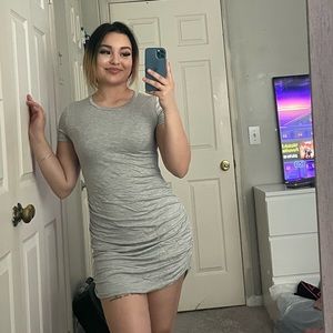 Comfortable gray mini dress